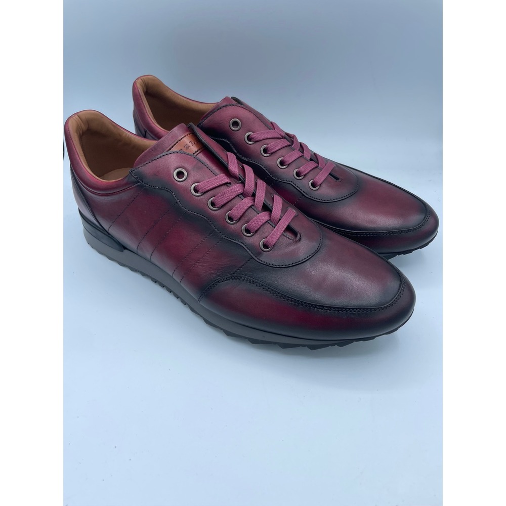 Mezlan Durban Burgundy Burnished Leather Sneakers 20397 Mens 11.5 M Spain